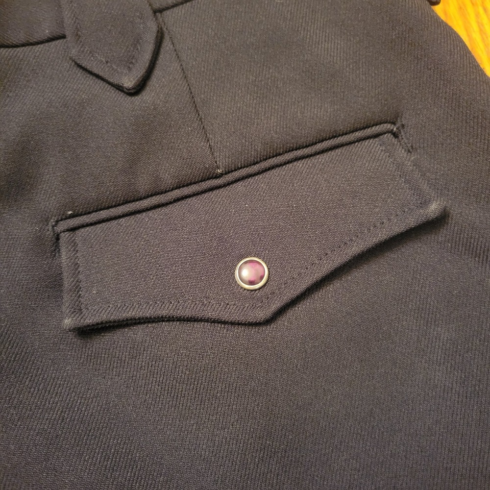 Mesquite Niver 34x31 Western Dress Pants Black Pearl Snap Vintage USA Rockabilly - Picture 6 of 7